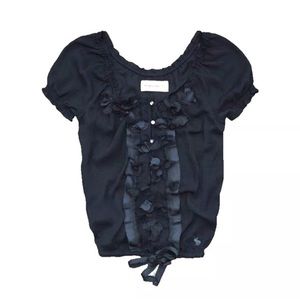 Abercrombie & Fitch Jennie Sheer Embellished Top